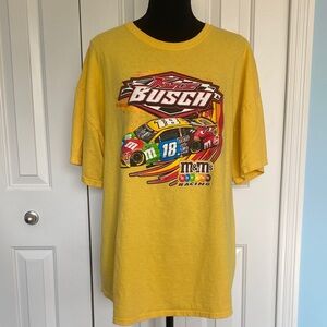 Rare Yellow Kyle Busch M&M Race Car Racing T-Shirt XXL Graphic Tee